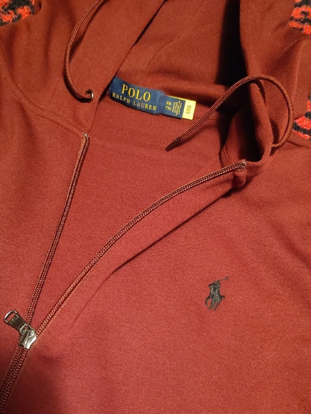 Ralph Lauren Men's Burgundy Full-Zip Hoodie